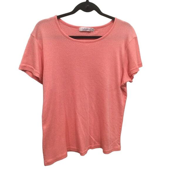 Fresh produce shirt womens XL pink stretchy metallic beachy lightweight barbie - Picture 1 of 9